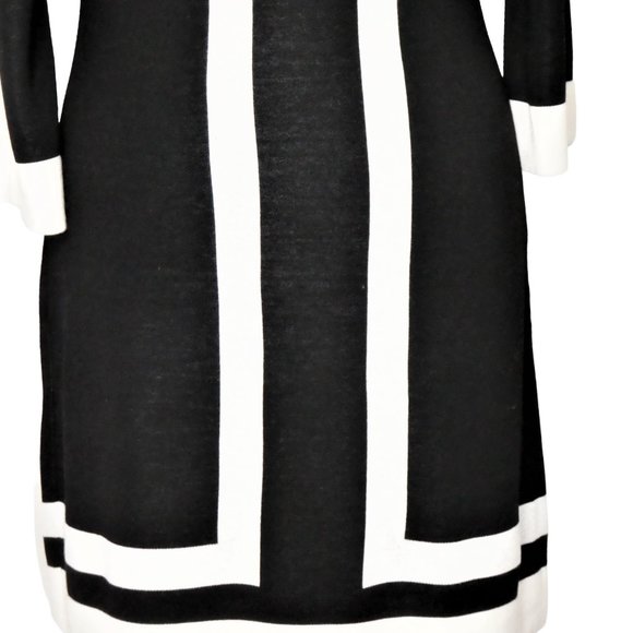 I.N.C International Concepts Black/Off White Stripe Pattern A Line Dress… - Picture 5 of 9